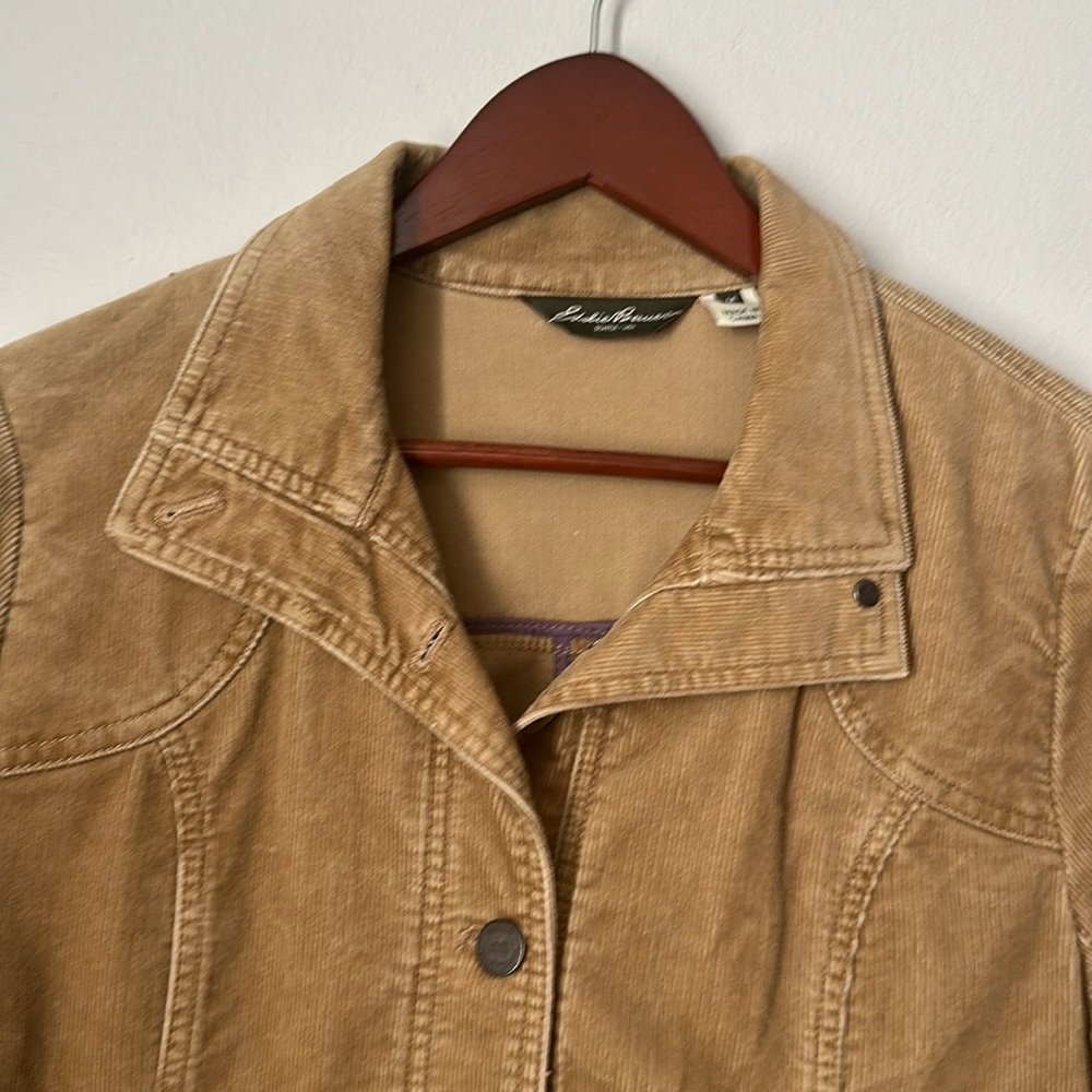 Eddie Bauer Tan Button Up Corduroy Jacket Size Medium - Picture 3 of 11